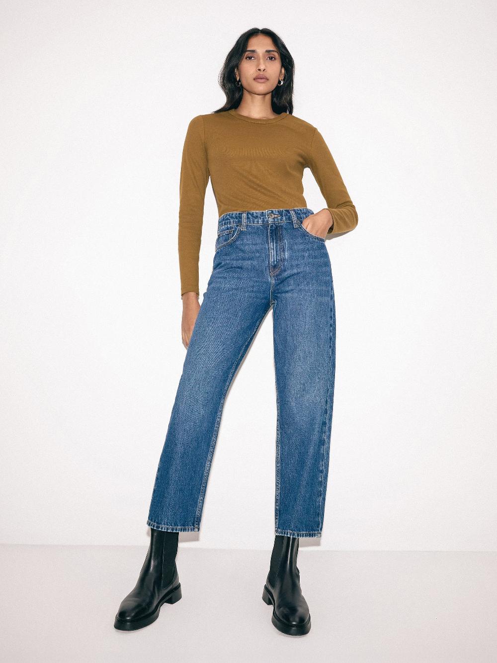 jigsaw Delmont Cropped Tapered Jean Blue