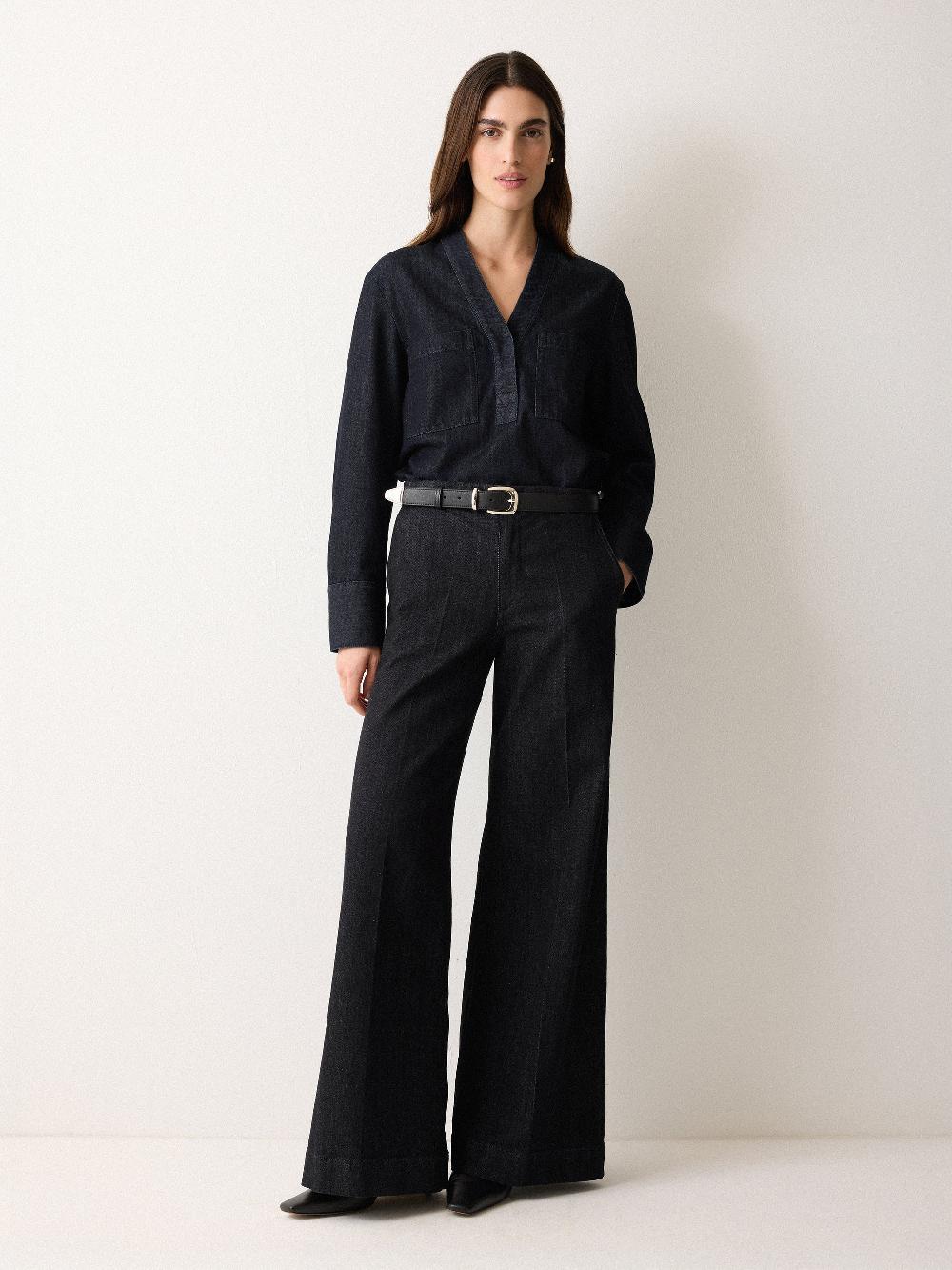 Jigsaw Denim Lyocell Tunic Shirt| Indigo Indigo