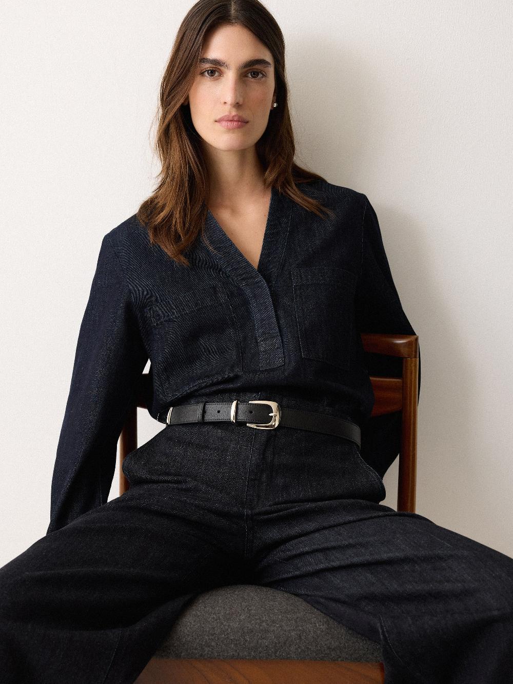 jigsaw Denim Lyocell Tunic Shirt| Indigo Indigo