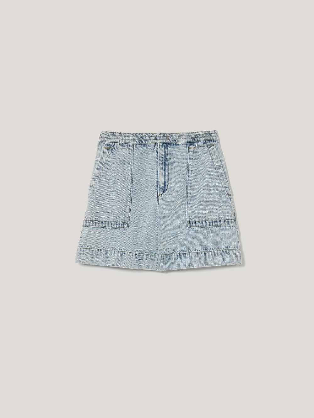 Jigsaw Denim Patch Pocket Short Light Blue Wash