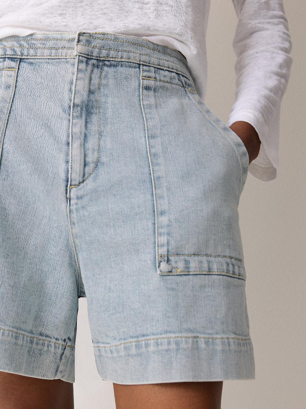 Jigsaw Denim Patch Pocket Short Light Blue Wash