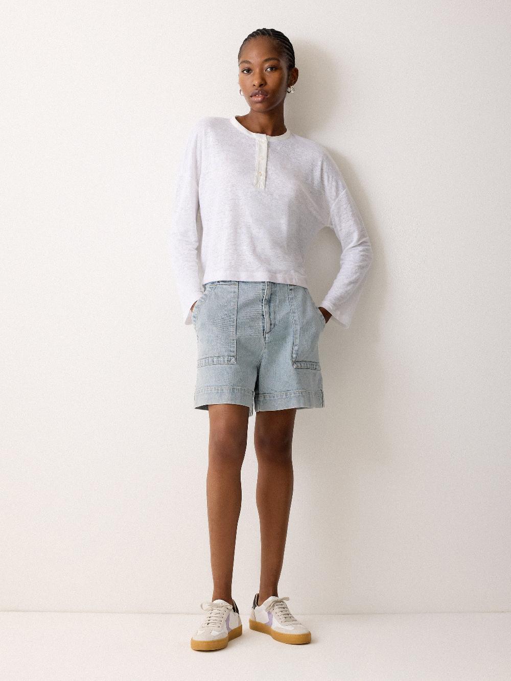 jigsaw Denim Patch Pocket Short Light Blue Wash