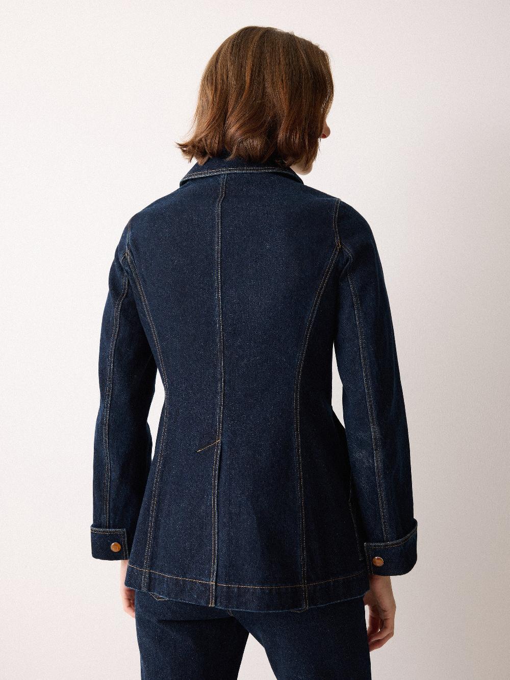 Jigsaw Denim Tailored Panelled Jacket Indigo