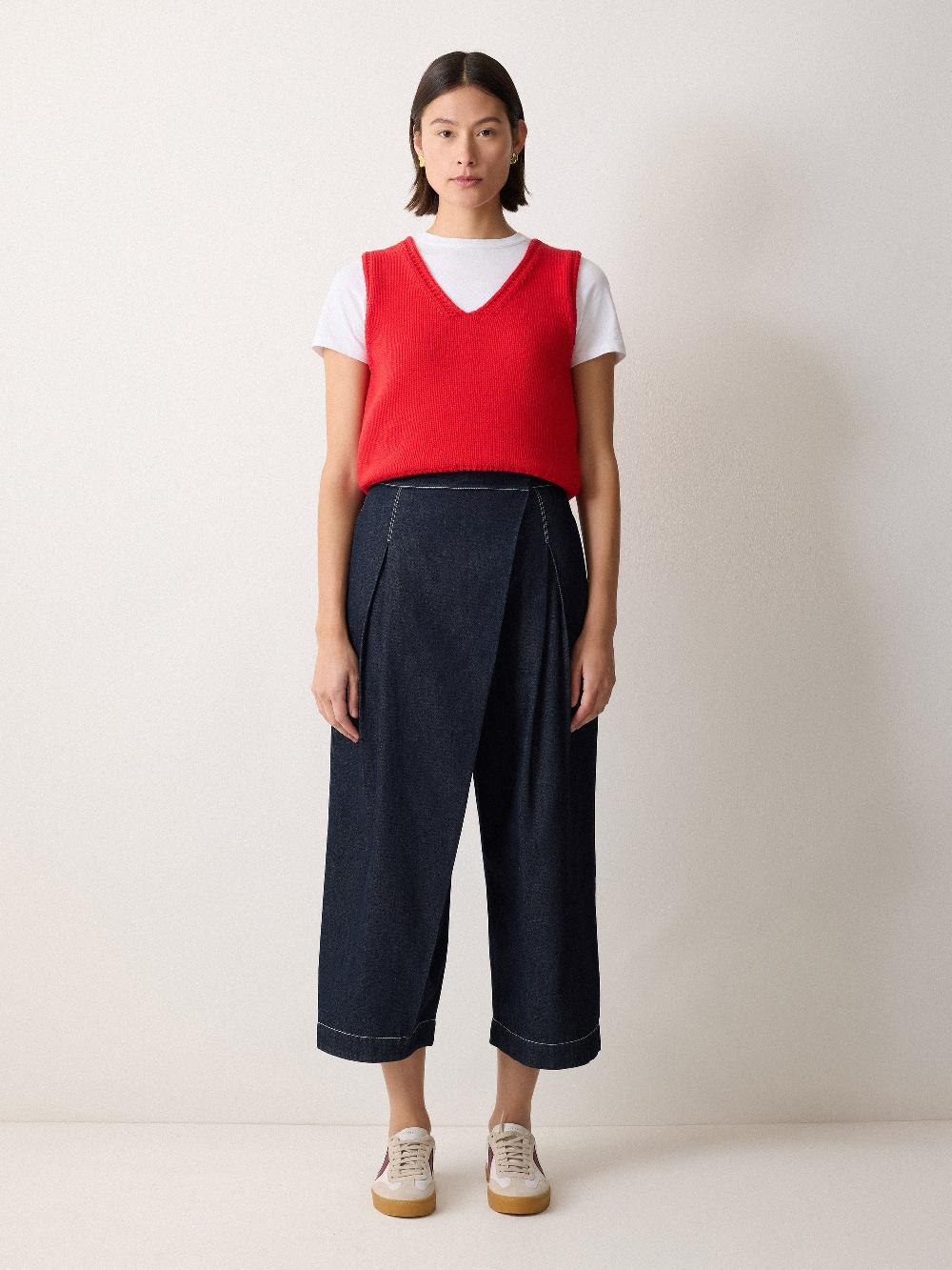 Jigsaw Denim Wrap Front Trouser Indigo