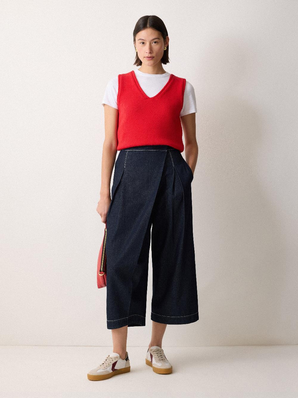 jigsaw Denim Wrap Front Trouser Indigo