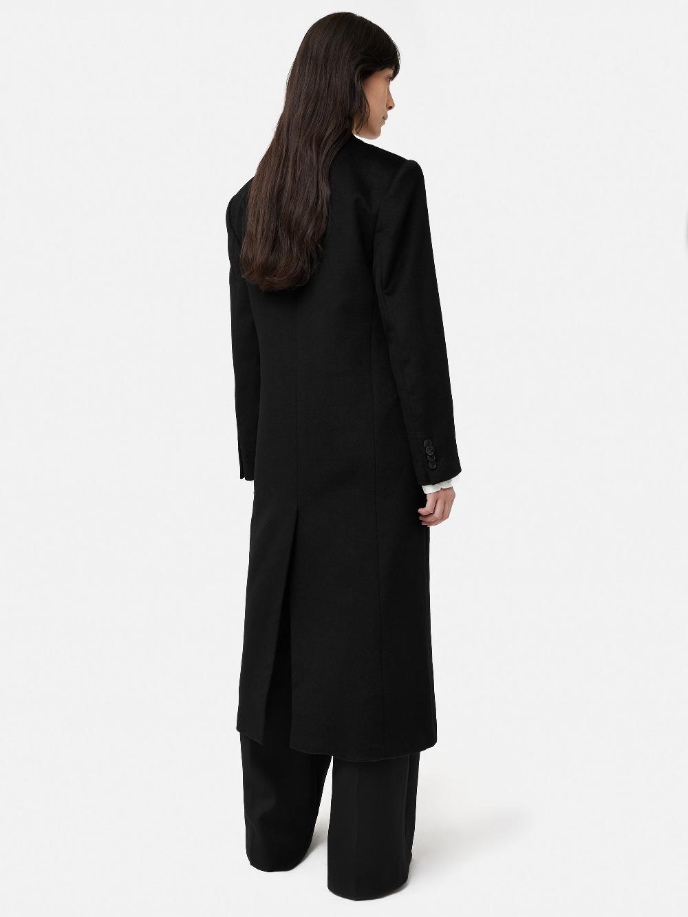 Jigsaw Double Breasted Wool Maxi Coat Black
