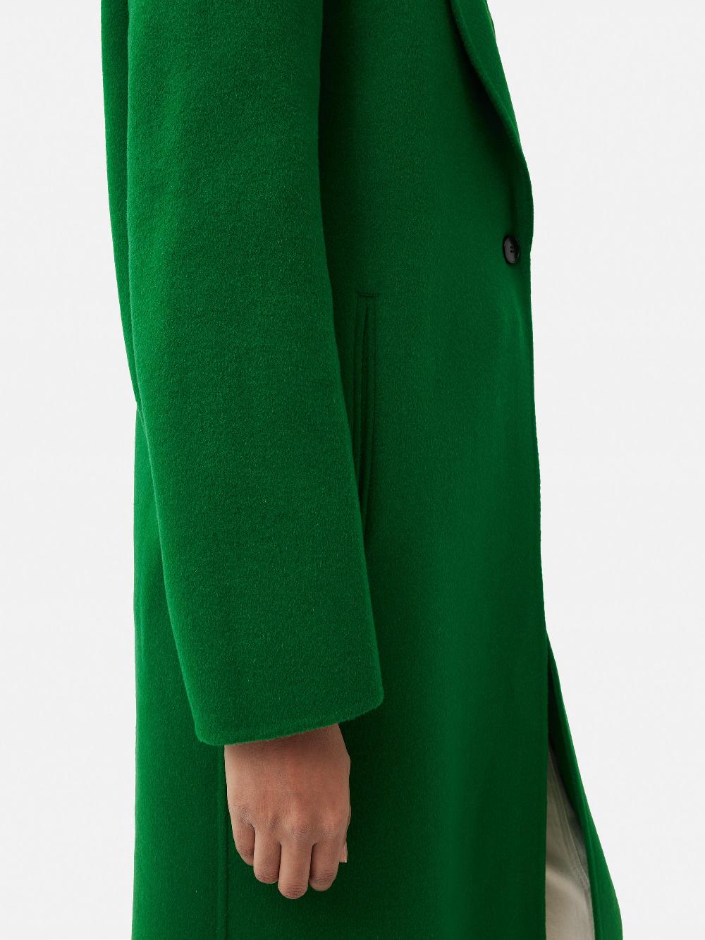 Jigsaw Double Face Wool Coat Green