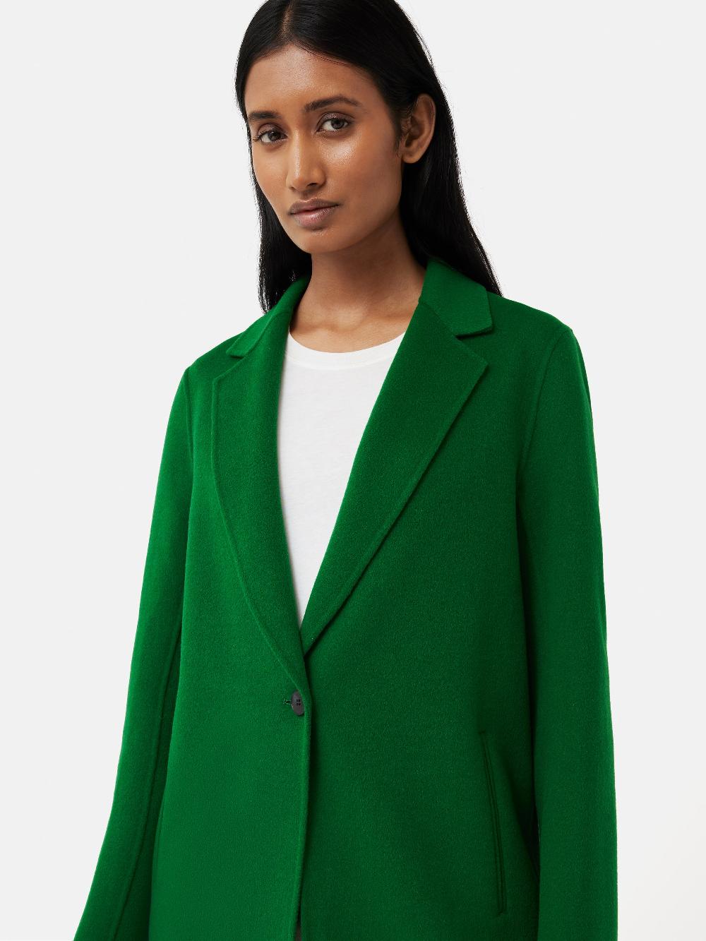Jigsaw Double Face Wool Coat Green