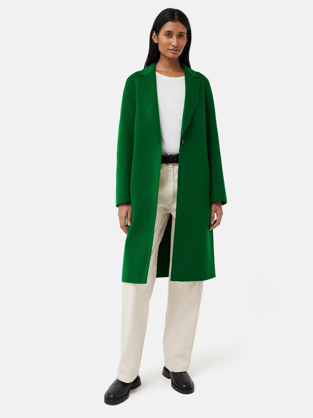 Jigsaw Double Face Wool Coat Green
