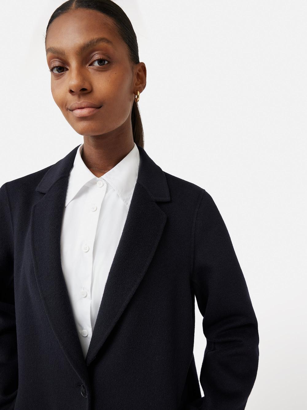 Jigsaw Double Face Wool Coat Navy