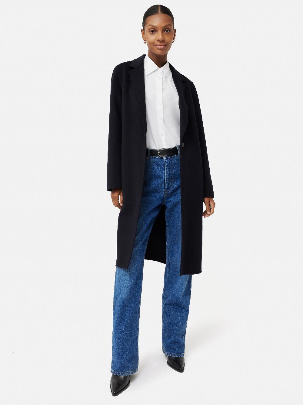 jigsaw Double Face Wool Coat Navy