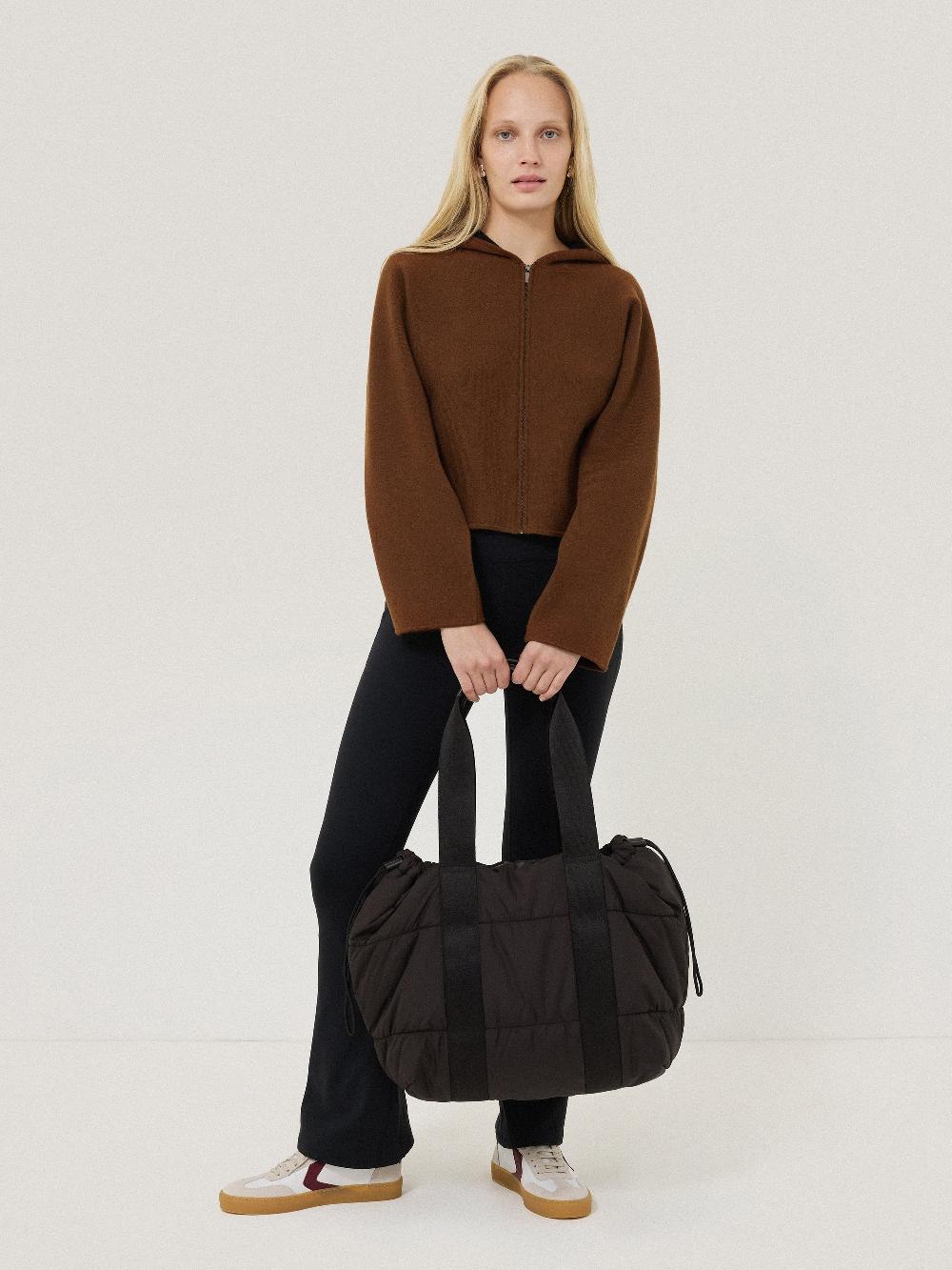 Jigsaw Double Face Zip Hoodie Brown