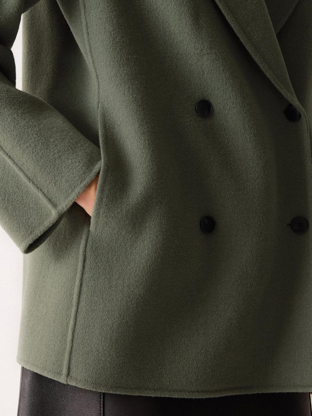 Jigsaw Double Faced Shawl Coat Blue