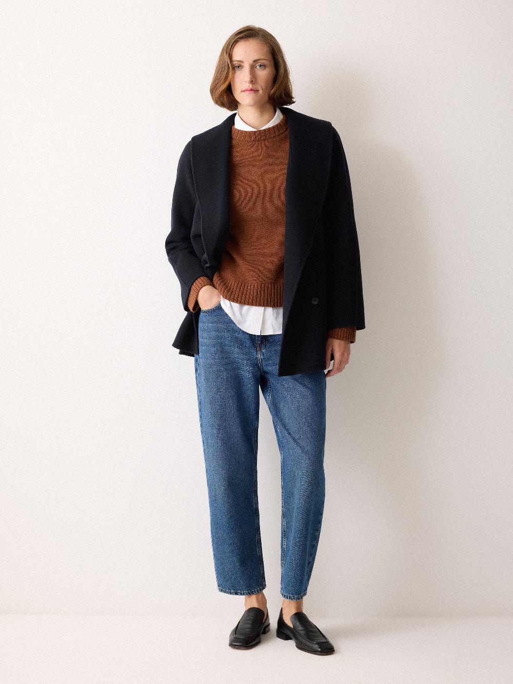 Jigsaw Double Faced Shawl Coat Navy