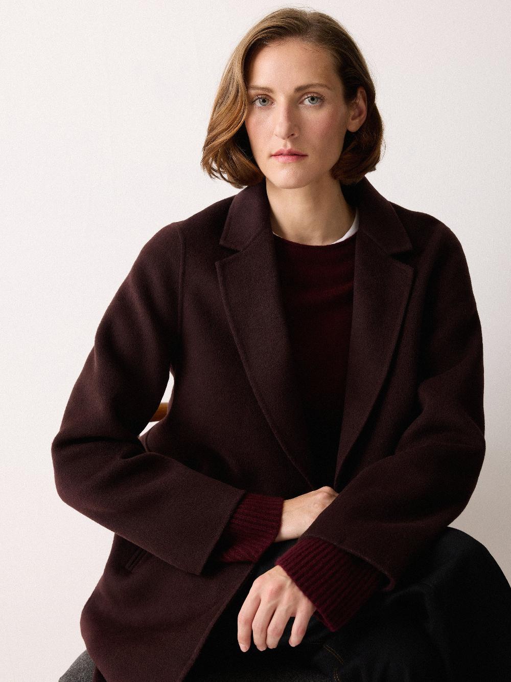 jigsaw Double Faced Tailored Coat Brown