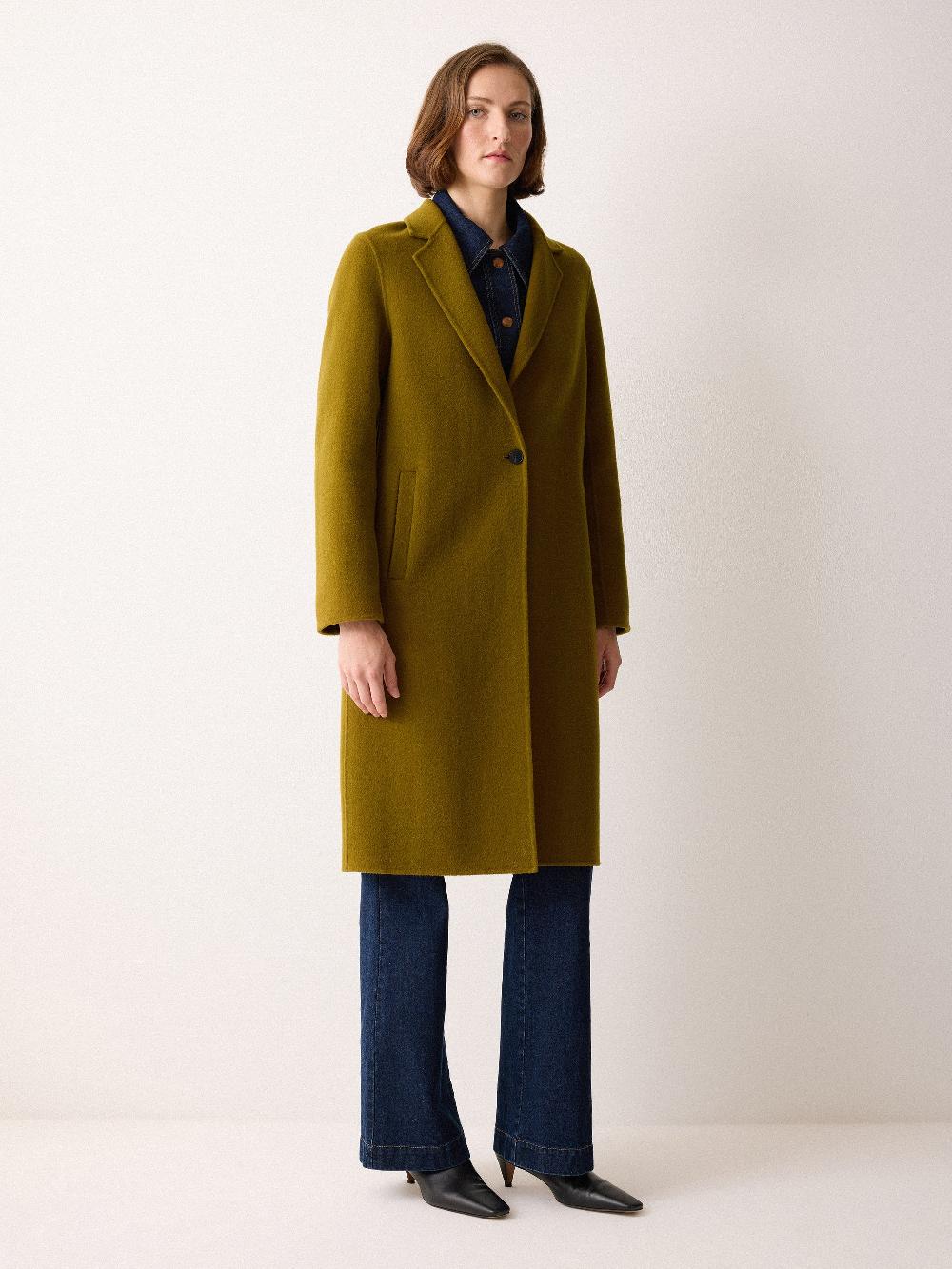 Jigsaw Double Faced Tailored Coat Green
