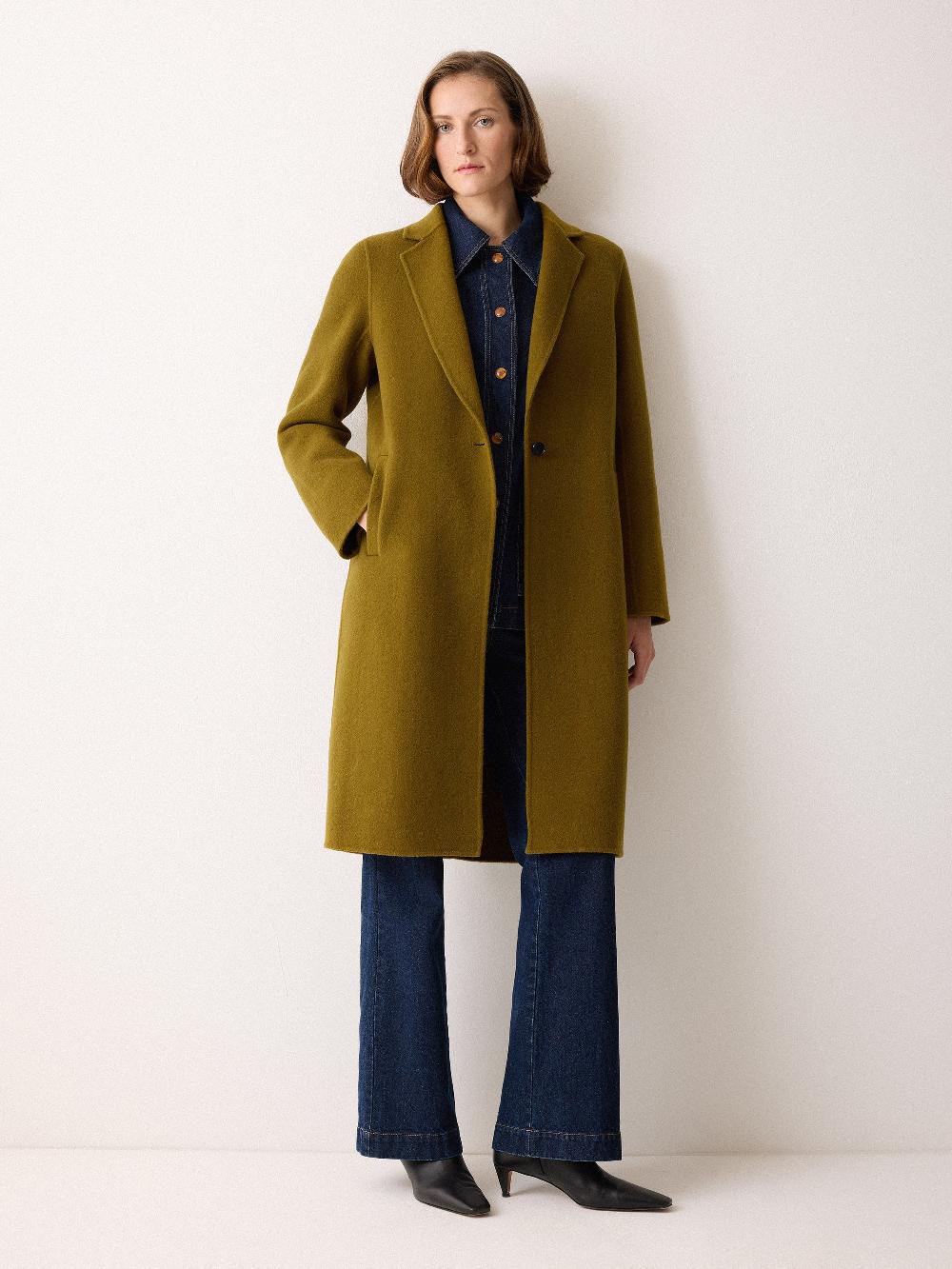 jigsaw Double Faced Tailored Coat Green