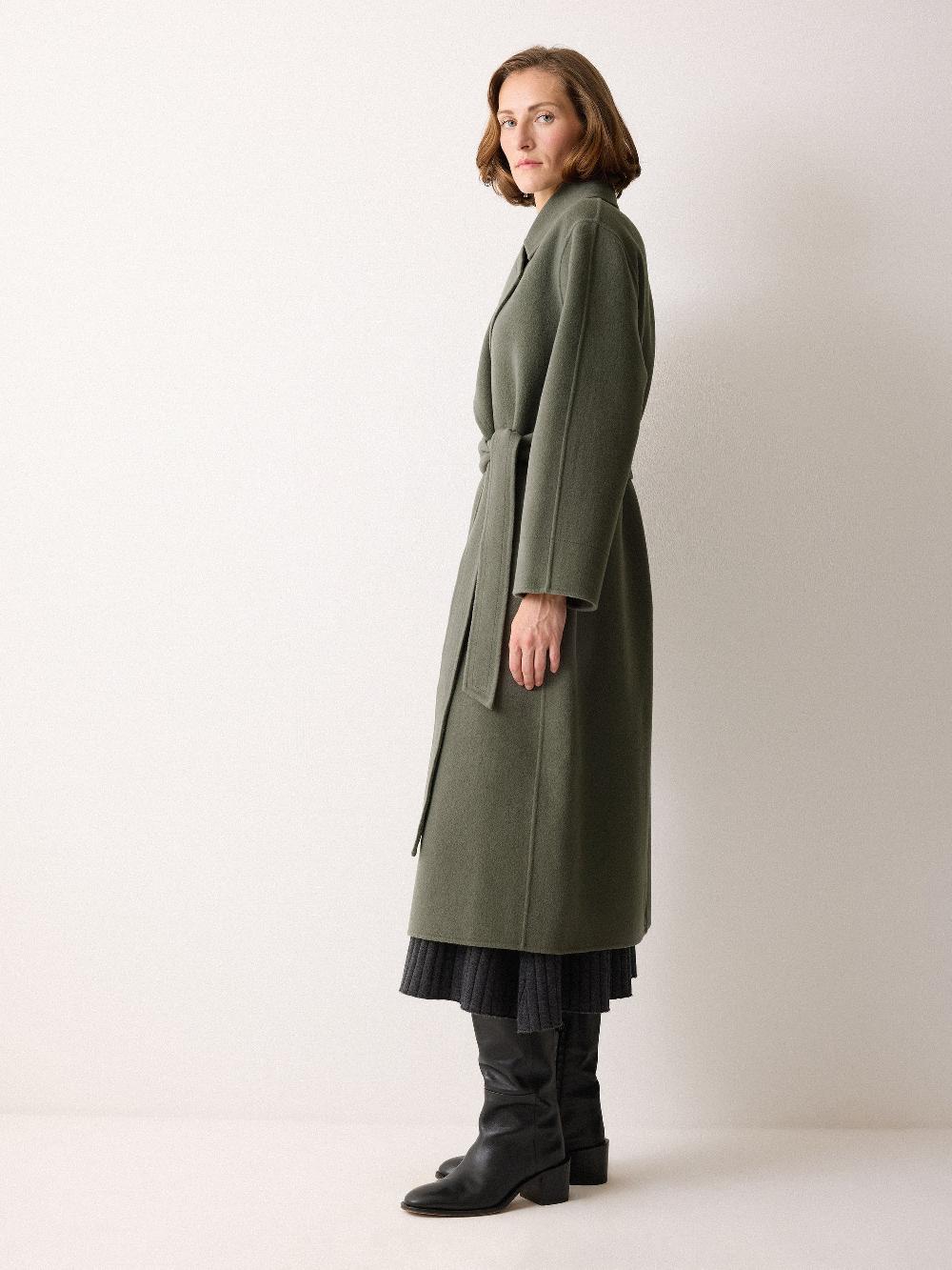 Jigsaw Double Faced Wool Wrap Coat Green