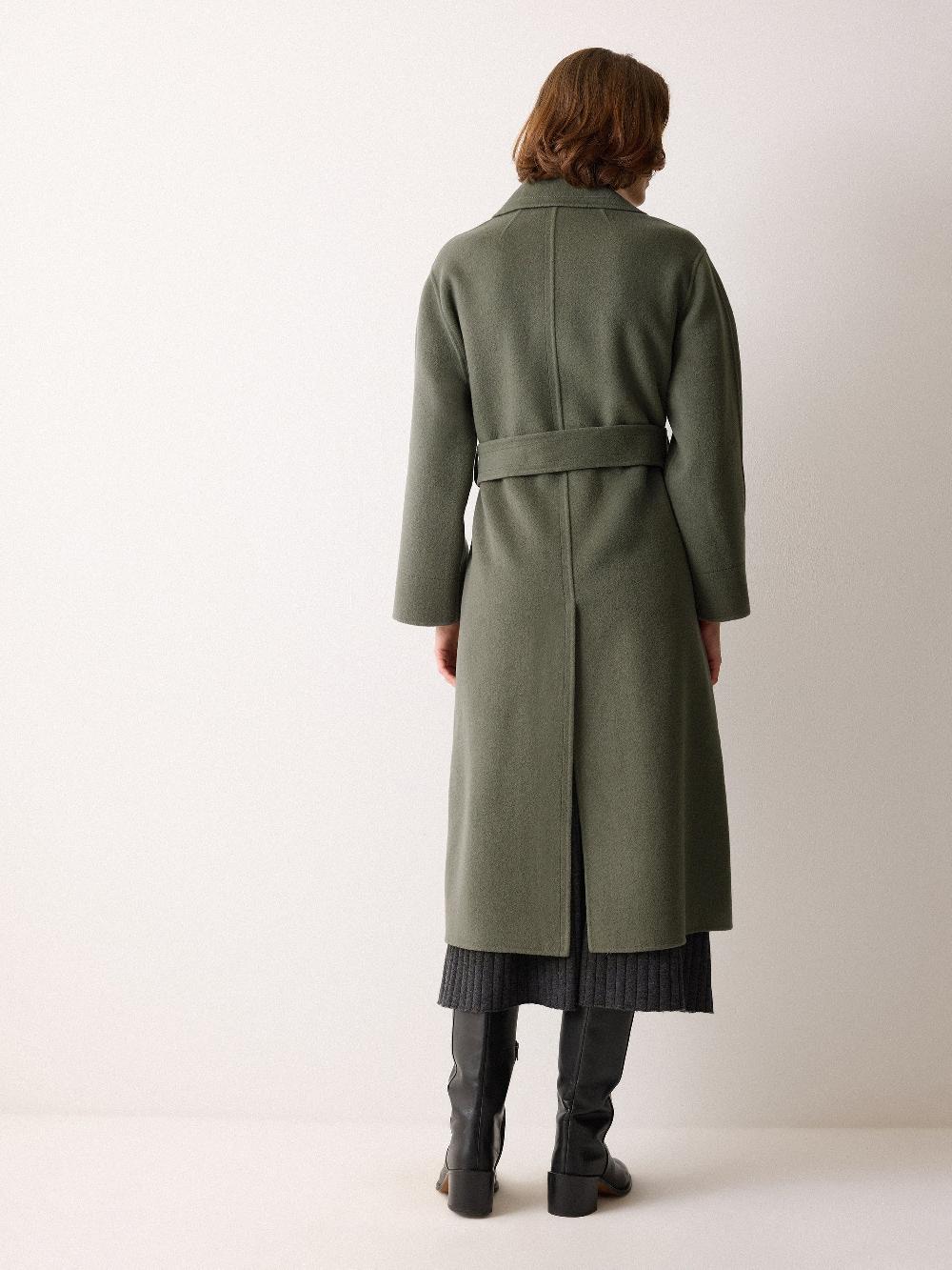 Jigsaw Double Faced Wool Wrap Coat Green