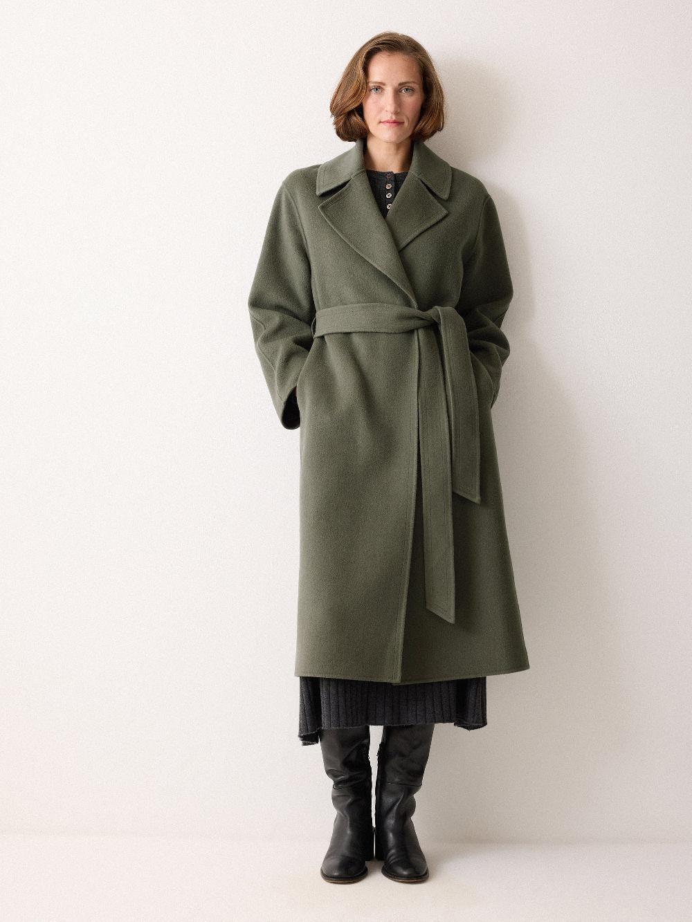 jigsaw Double Faced Wool Wrap Coat Green