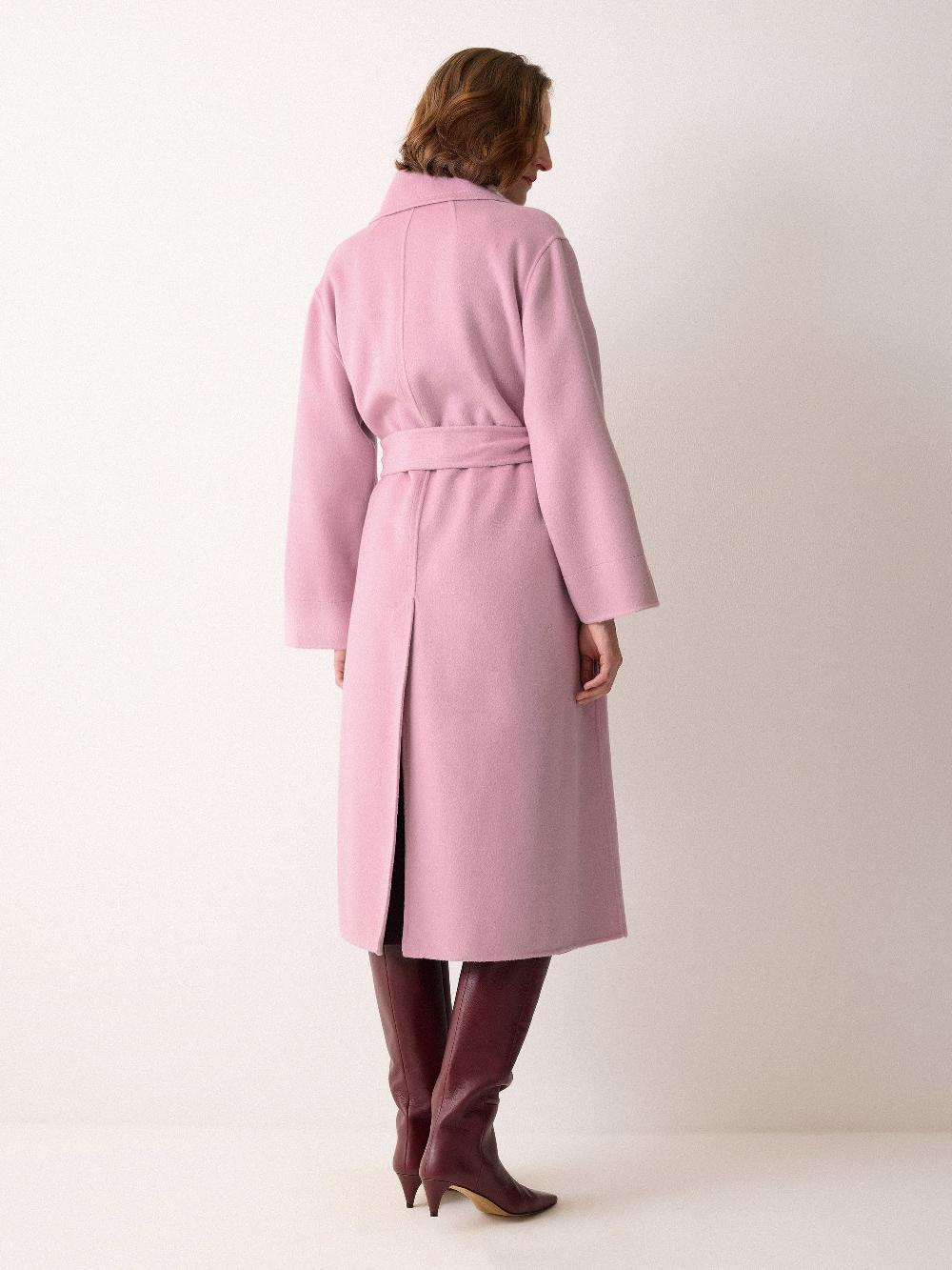 Jigsaw Double Faced Wool Wrap Coat Pink