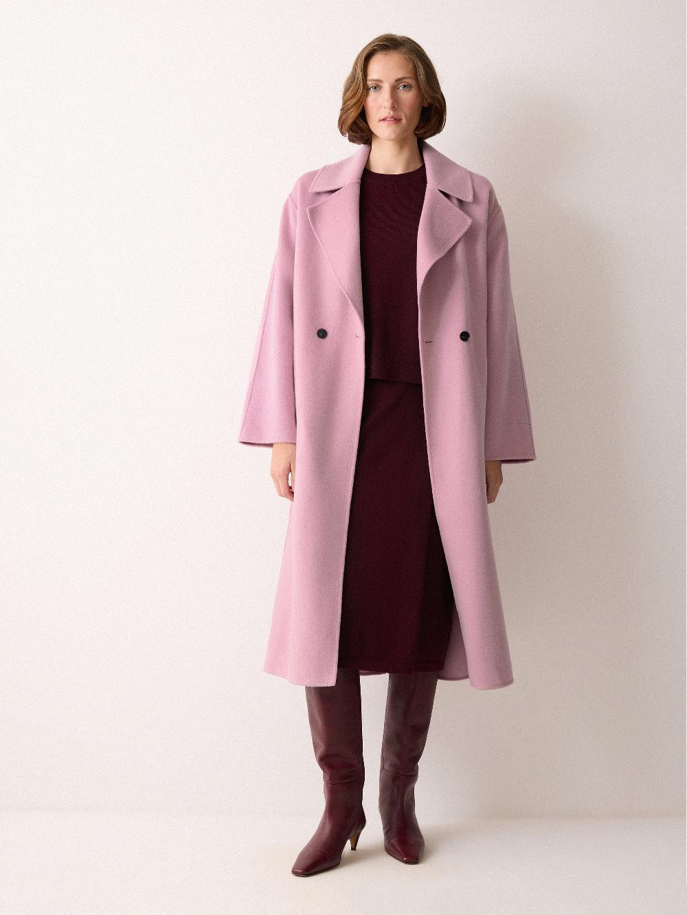 jigsaw Double Faced Wool Wrap Coat Pink