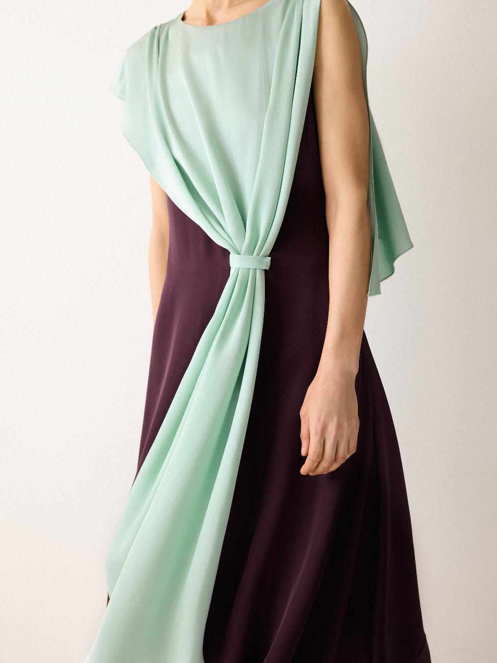 Jigsaw Draped Tie Detail Dress Oxblood