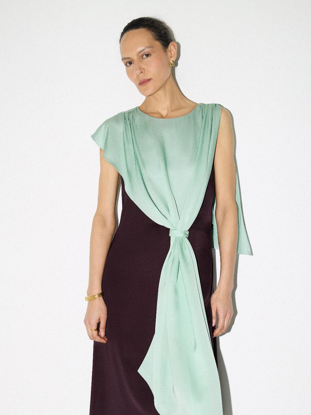 jigsaw Draped Tie Detail Dress Oxblood