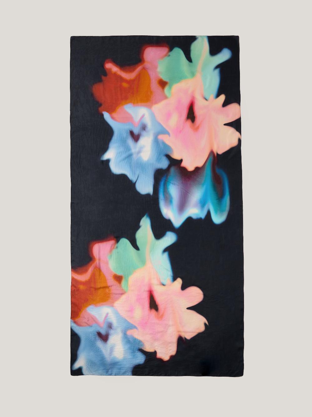 jigsaw Dreamy Floral Silk Shawl Navy