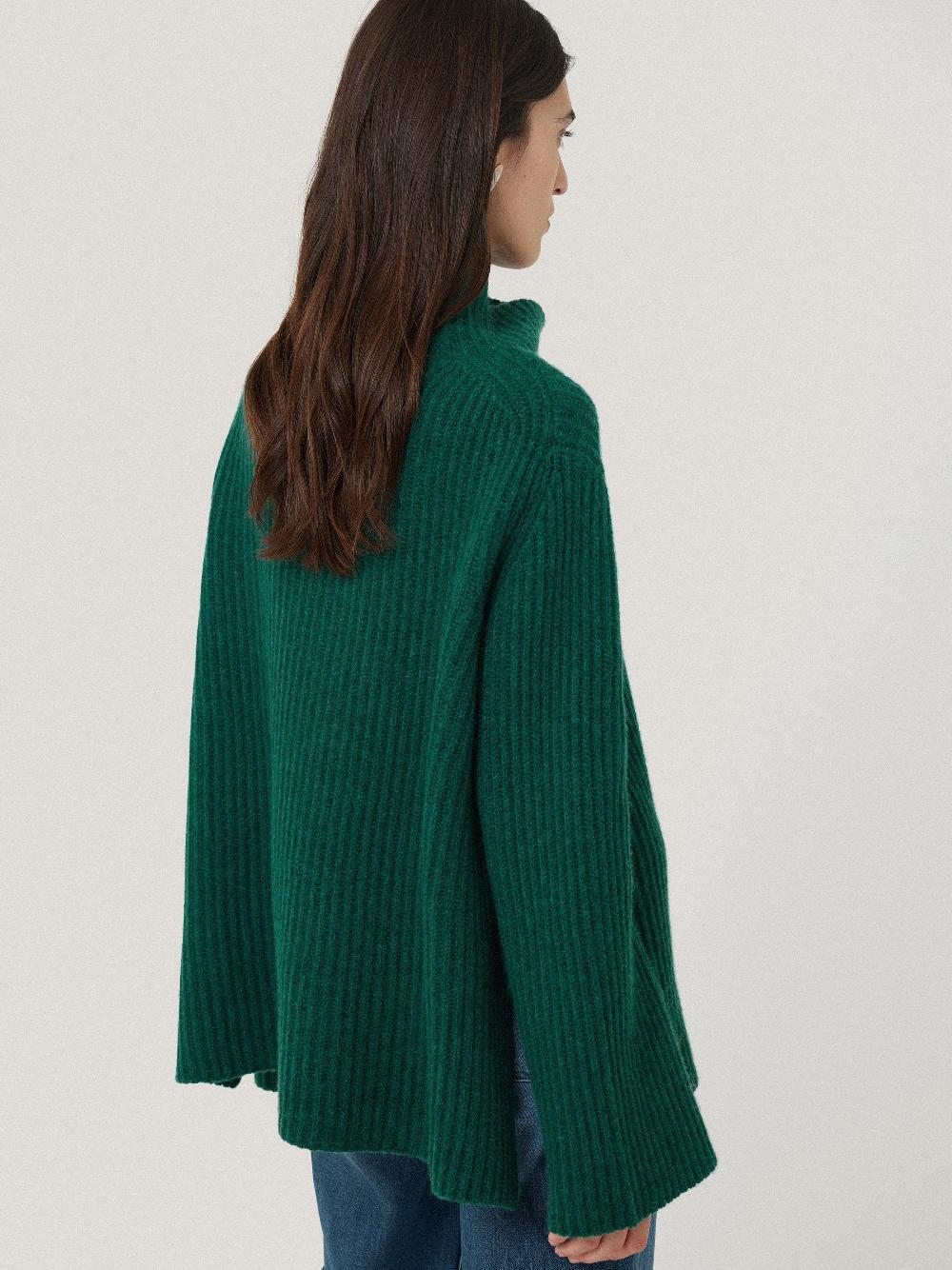 Jigsaw Faroe Fishermans Rib Jumper Green