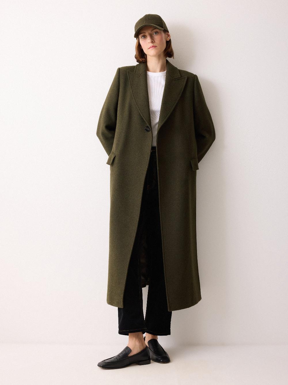 jigsaw Farringdon Side Split Coat Khaki
