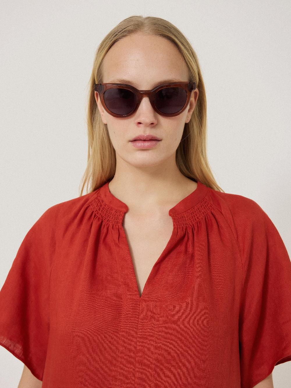 Jigsaw Ferndale Round Sunglasses Dark Pink