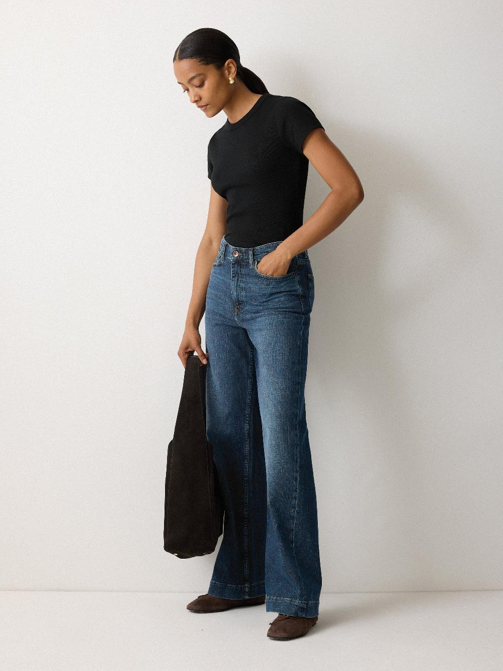 Jigsaw Fine Cotton Baby Tee Black