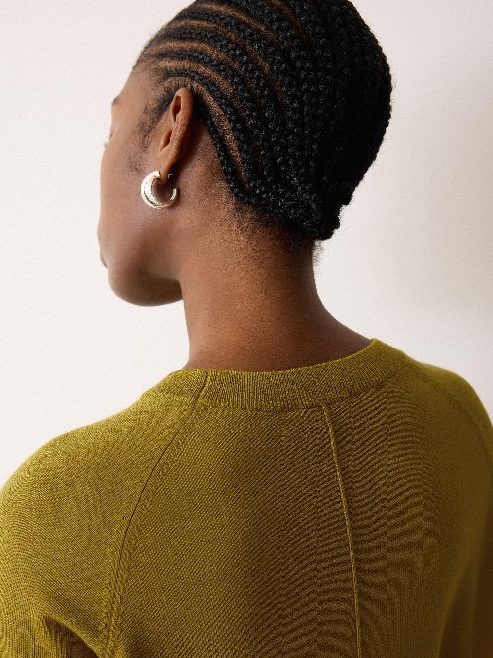 Jigsaw Fine Merino Raglan T-shirt Green