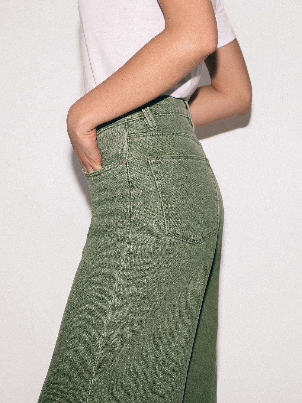 Jigsaw Finn Wide Leg Jean Washed Green