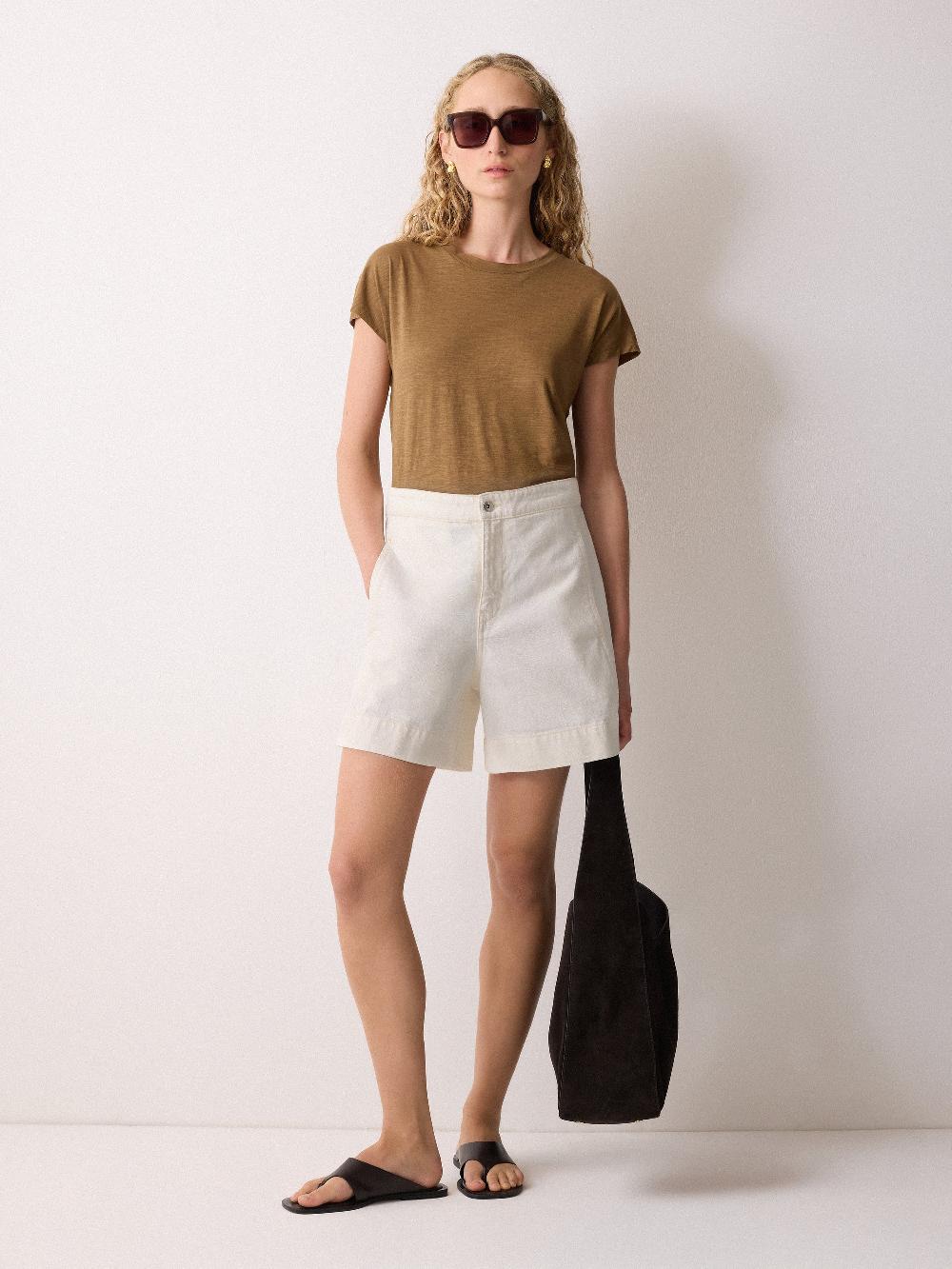 Jigsaw Finton Denim Seam Detail Short Ecru