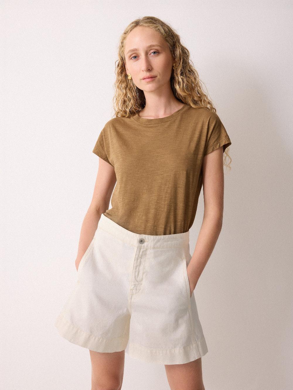 Jigsaw Finton Denim Seam Detail Short Ecru