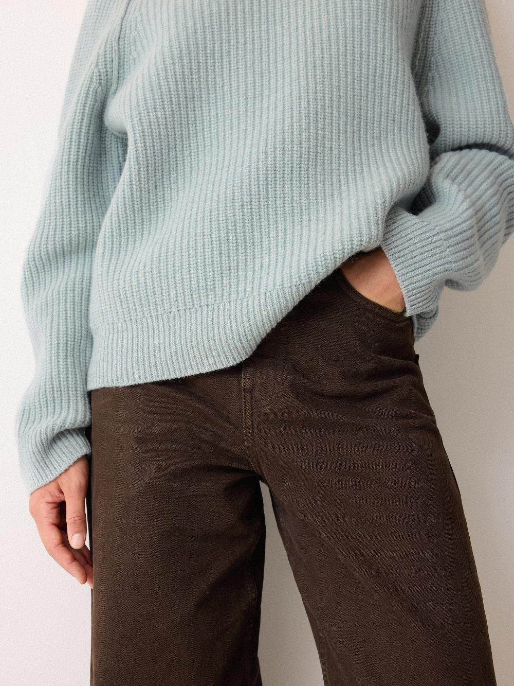 Jigsaw Fishermans Rib Cocoon Jumper Blue