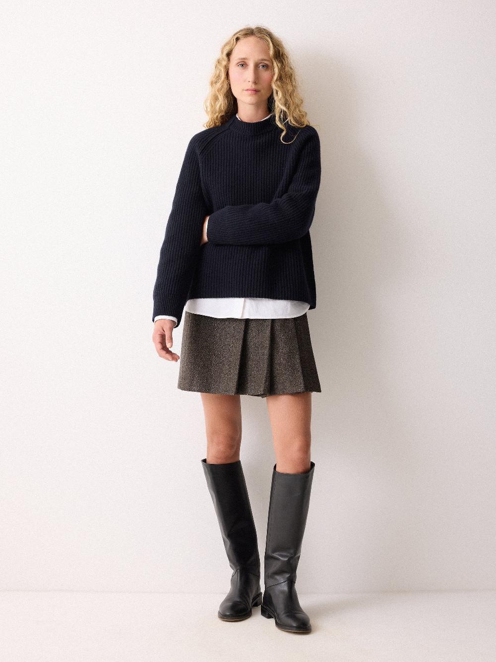 Jigsaw Fishermans Rib Crew Jumper Navy