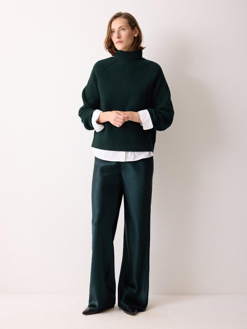 Jigsaw Fishermans Rib Jumper Green