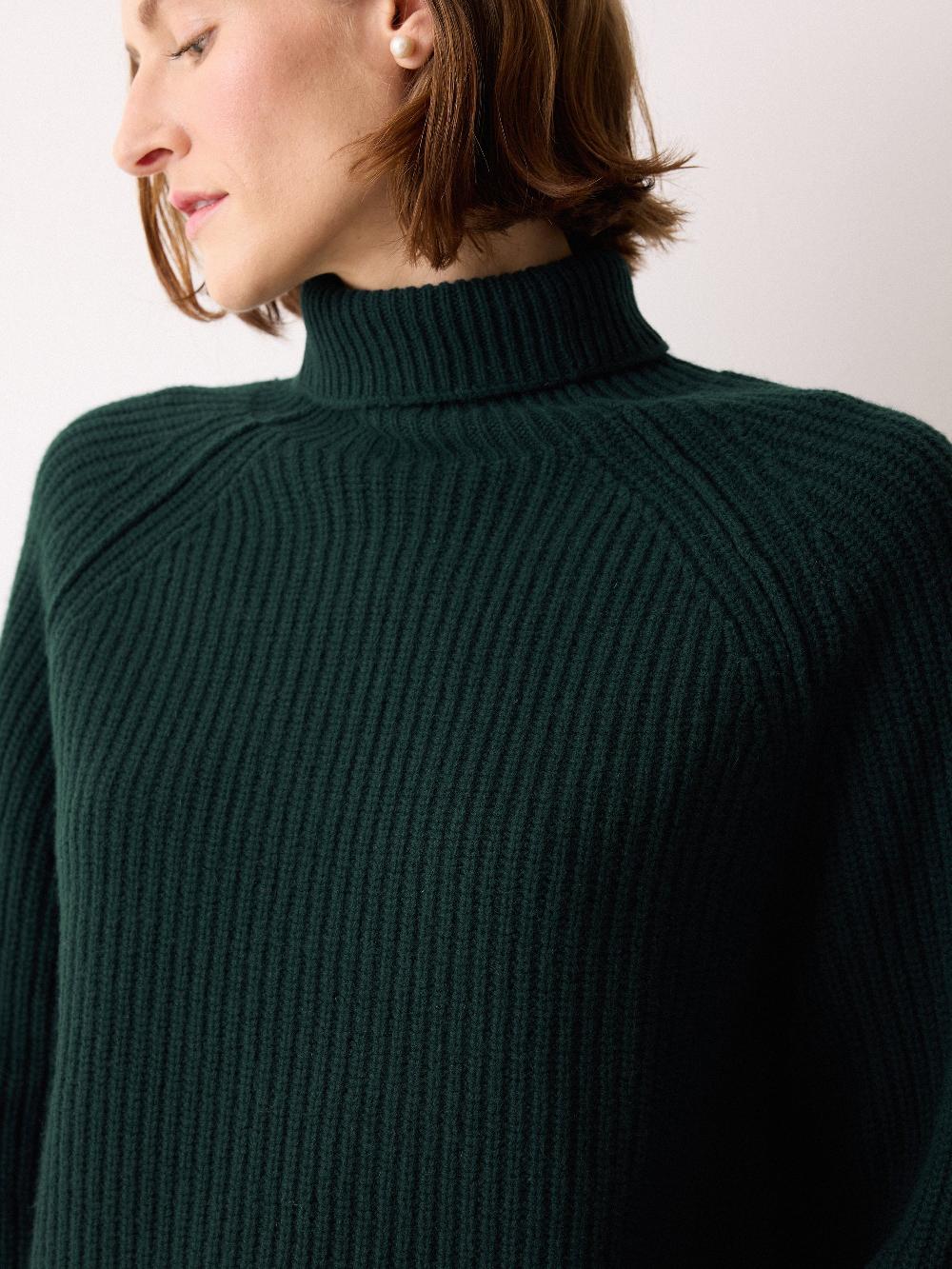 Jigsaw Fishermans Rib Jumper Green