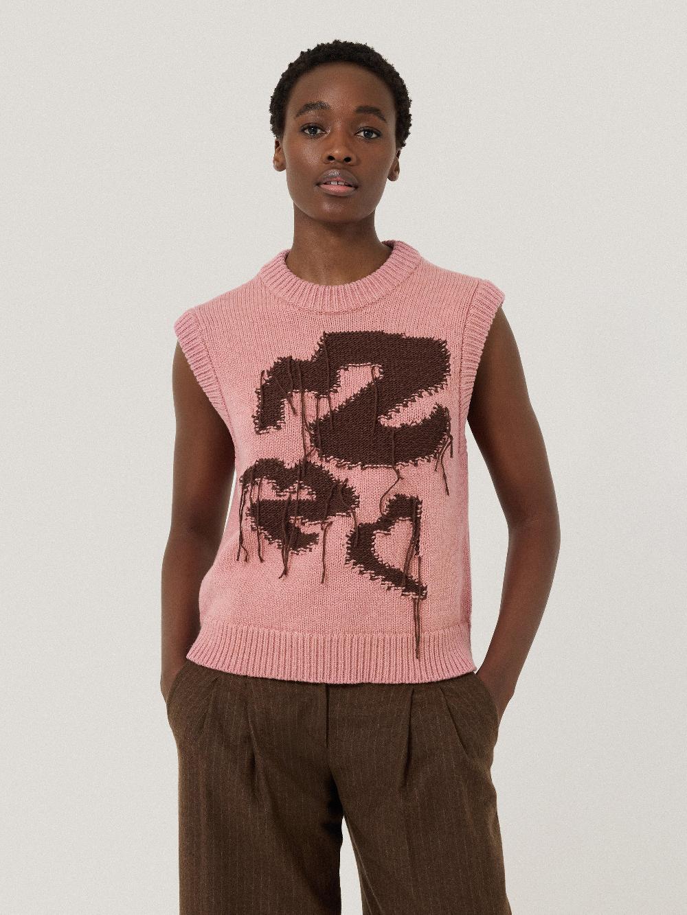 Jigsaw Graffiti Lips Tank Pink