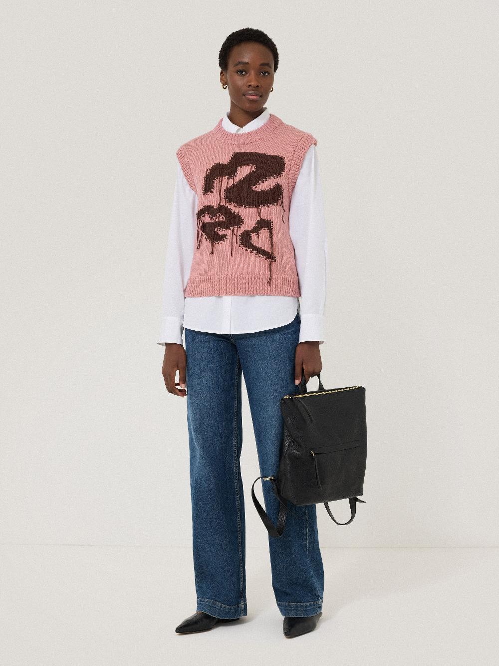 jigsaw Graffiti Lips Tank Pink