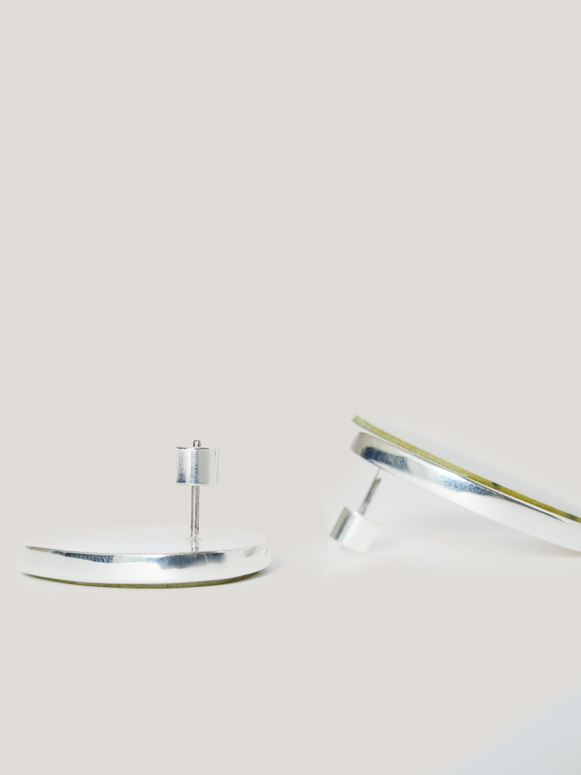 Jigsaw Green Jasper Disc Earring Green