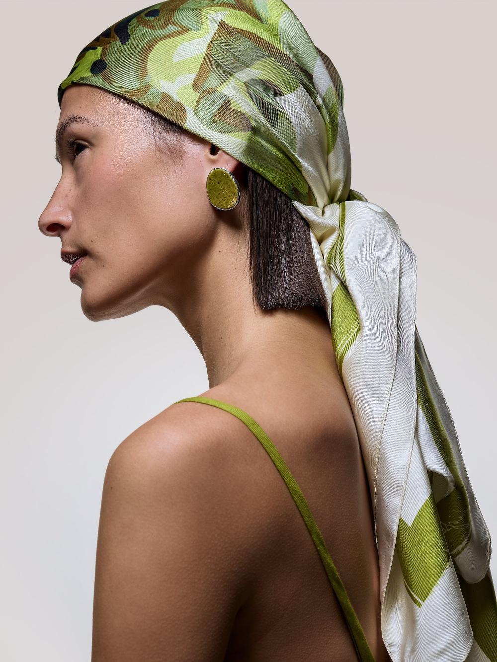 jigsaw Green Jasper Disc Earring Green