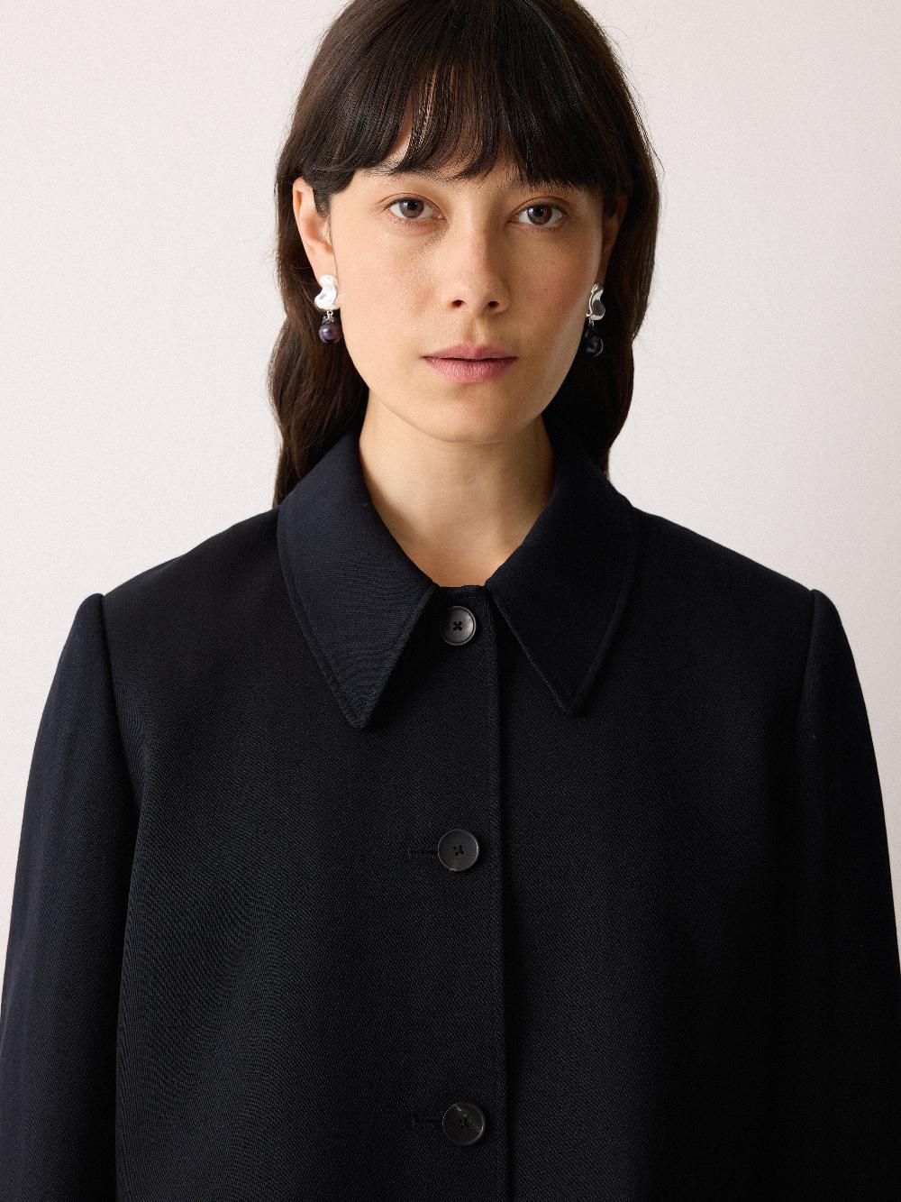 Jigsaw Grosgrain Trim Cropped Jacket Dark Navy