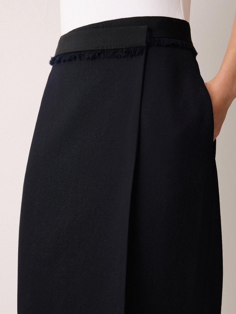 Jigsaw Grosgrain Trim Wrap Skirt Dark Navy