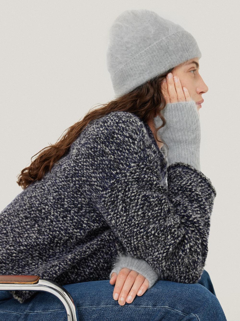 Jigsaw Halo Cashmere Beanie Grey