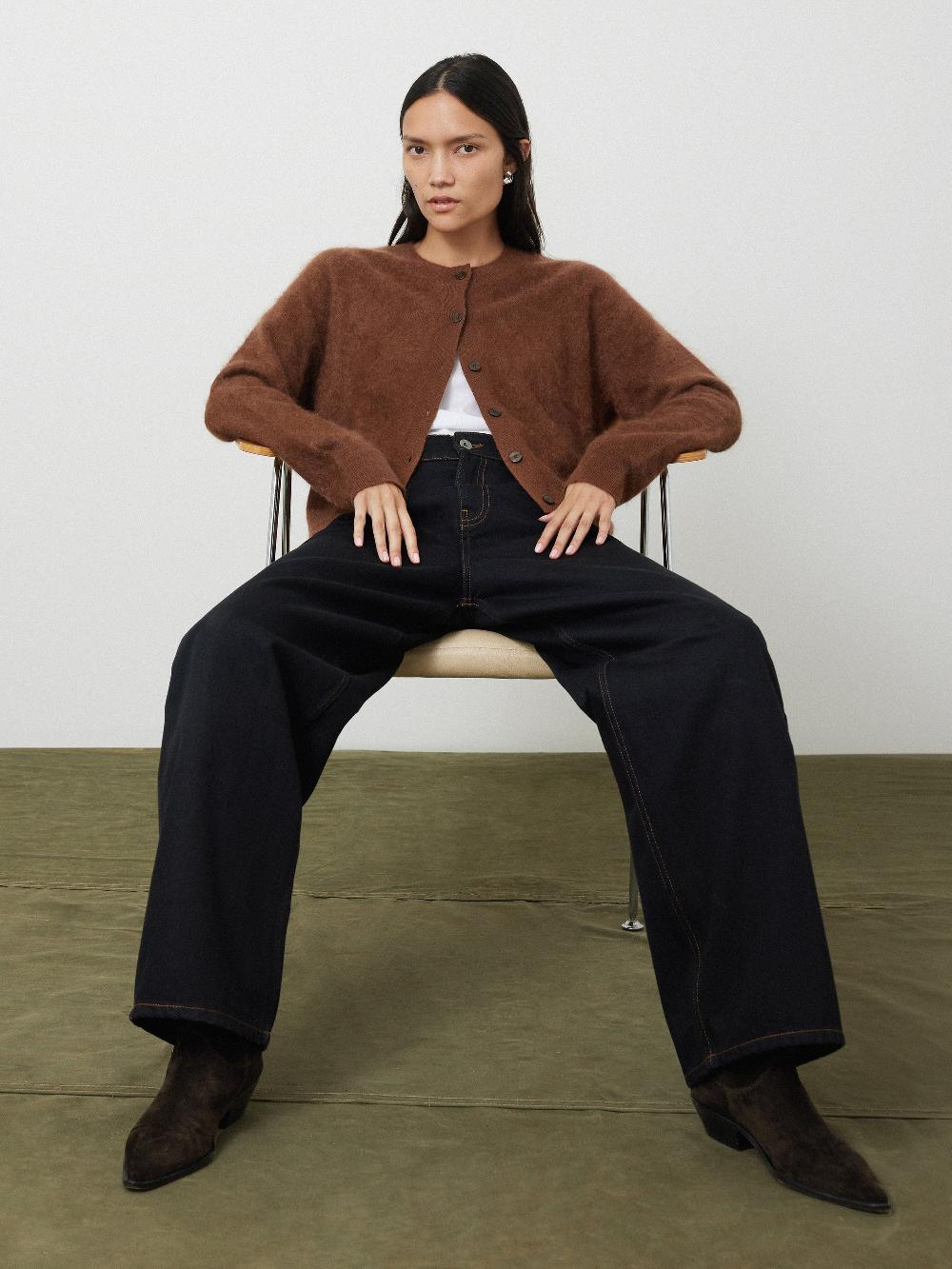 jigsaw Halo Cashmere Cardigan Ginger