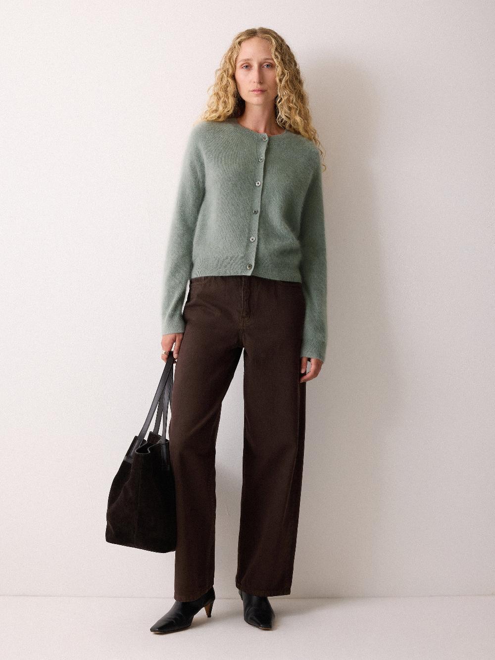 Jigsaw Halo Cashmere Cardigan Green